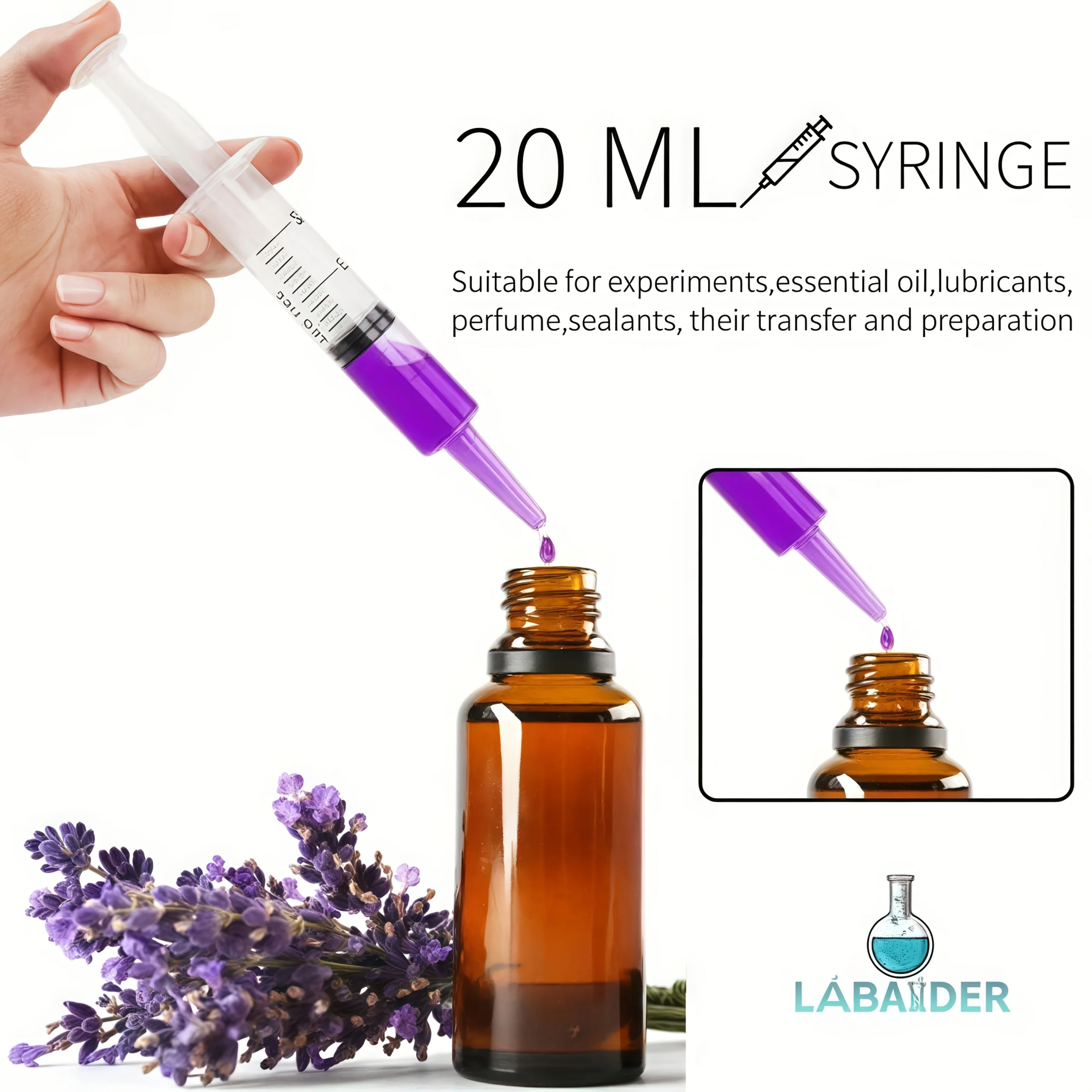 20Ml/60Ml/100Ml/150Ml Syringe, Plastic Syringe, Used for Scientific Laboratories, Liquids, Plant Irrigation, Perfume, Ink, Fish Tank Water Change, Feeding Pets, Etc. Multi-Purpose, Suitable for Indust image 6