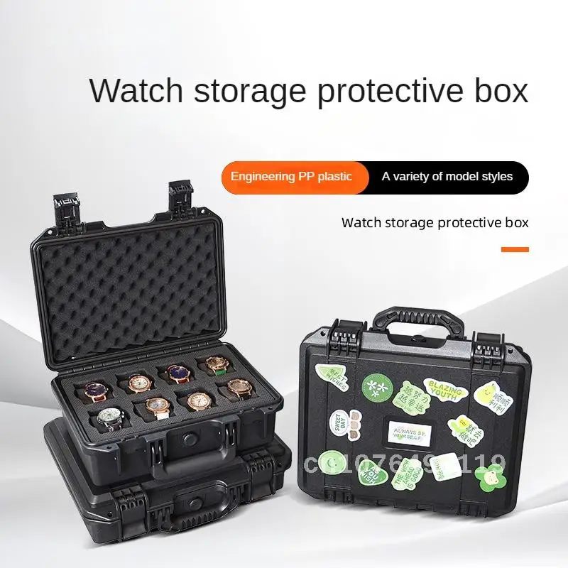 Boîte de montre en plastique à 2/6/8/16/20 fentes, équipement de sécurité, boîte à outils portable, boîtier de degré porteurs avec mousse pour le stockage des montres