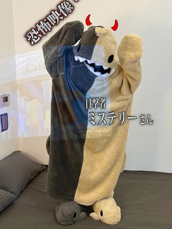 ملابس نوم نسائية من DAIMELU قميص نوم شتوي دافئ من الصوف المرجاني ثوب نوم لطيف مضحك رداء نوم بقلنسوة طقم بيجامات نسائي للفتيات