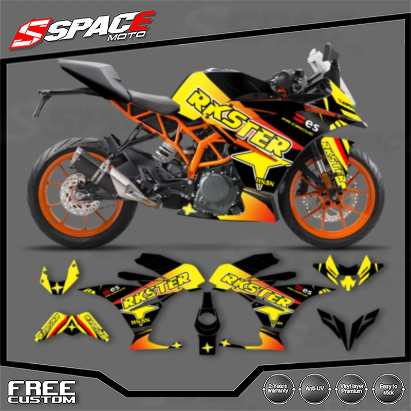 الفضاء مخصص للدراجات النارية الرسومات ل KTM 2017 2018 2019 2020 RC250 17-20 RC250 390 ملصقات مصورة أطقم 005