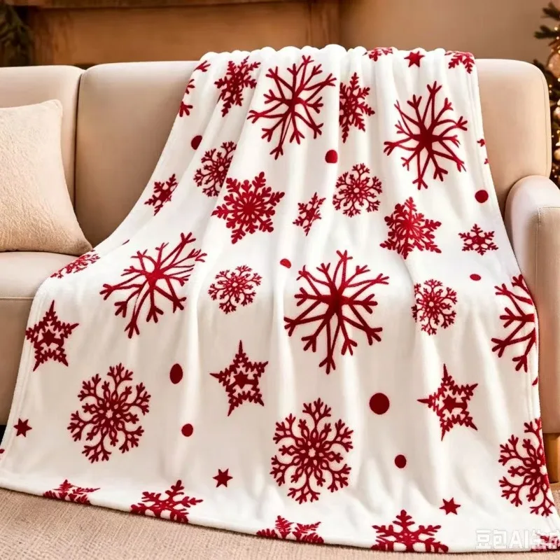 New Christmas Plush Blanket Thickened and Fleece-Lined Warm and Comfortable Double-Sided Fleece for Office Home Textile Products