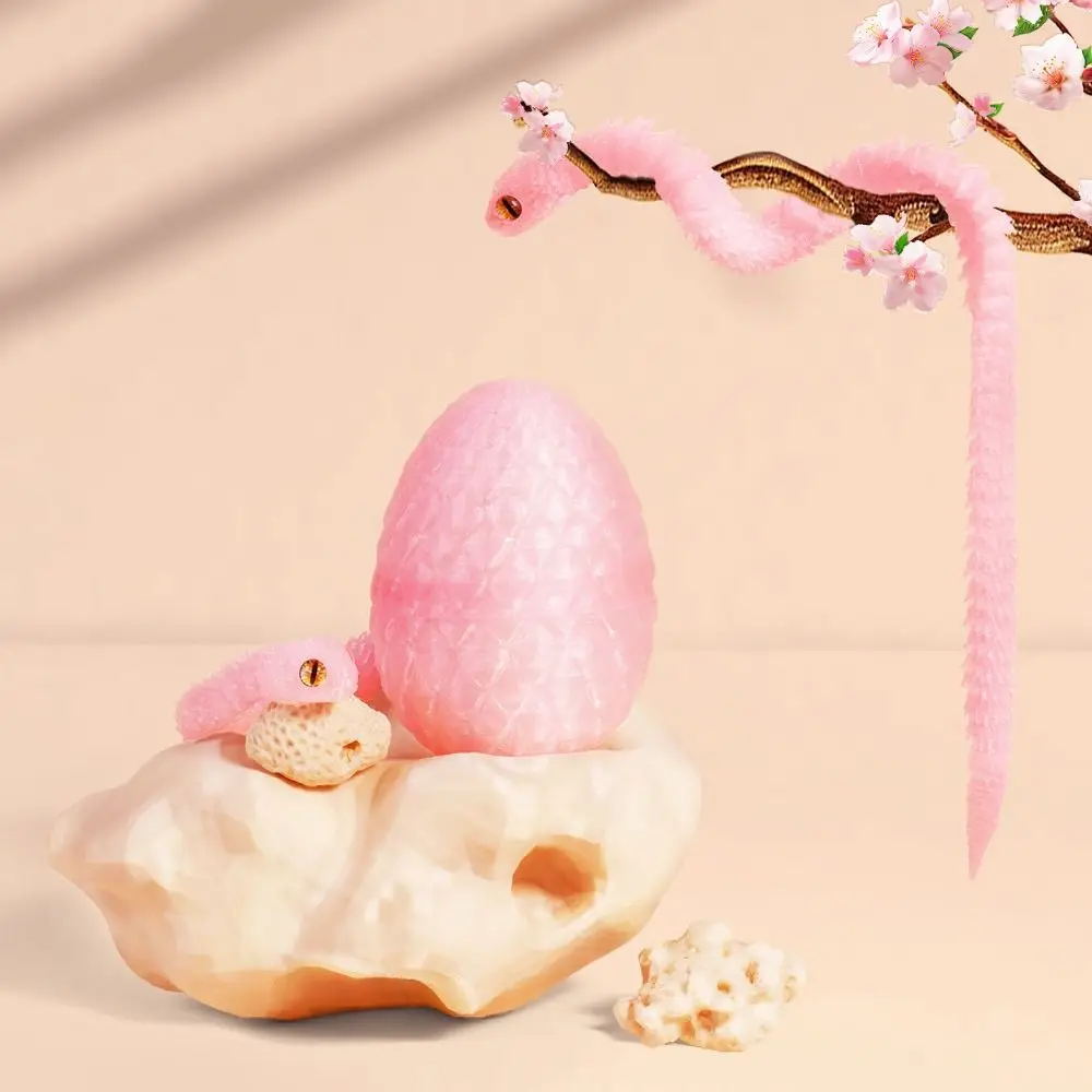 

Movable Joint 3D Printed Snake Egg Toy Multicolor Realistic Simulated Snake Ornament 30cm PLA Simulation Snake Model Halloween