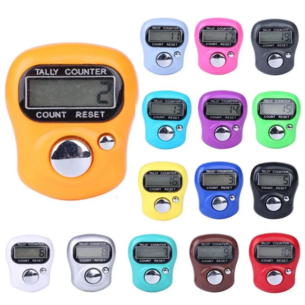 1pcs Digit Lcd Electronic Digital Display Finger Ring Hand Tally Knitting Row Counter Pedometer Gift Random Color Dropshipping