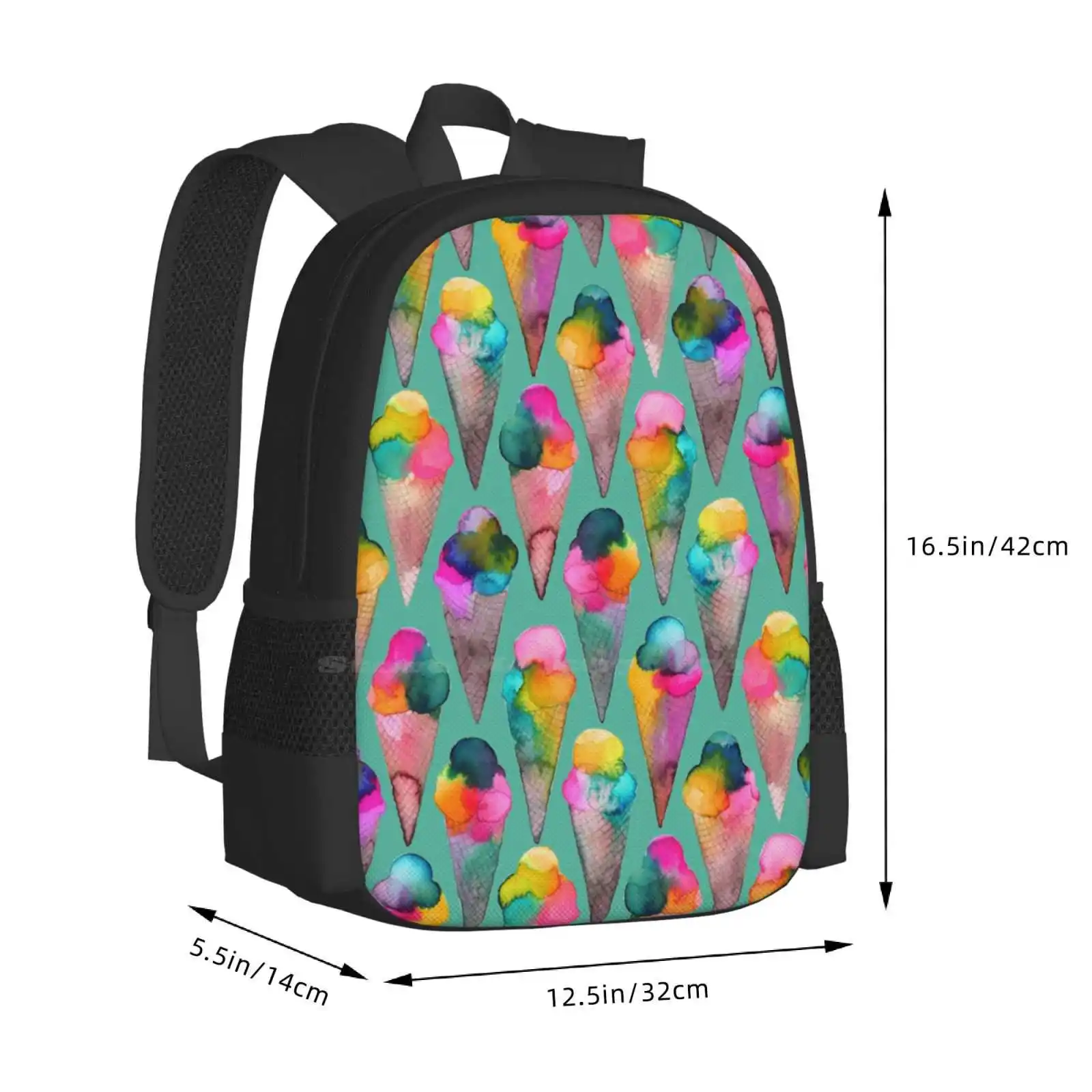 Eis tüten Rucksack für Schüler Schule Laptop Reisetasche Eis tüten Eis Dessert süßes Essen Helado Verano Sommer