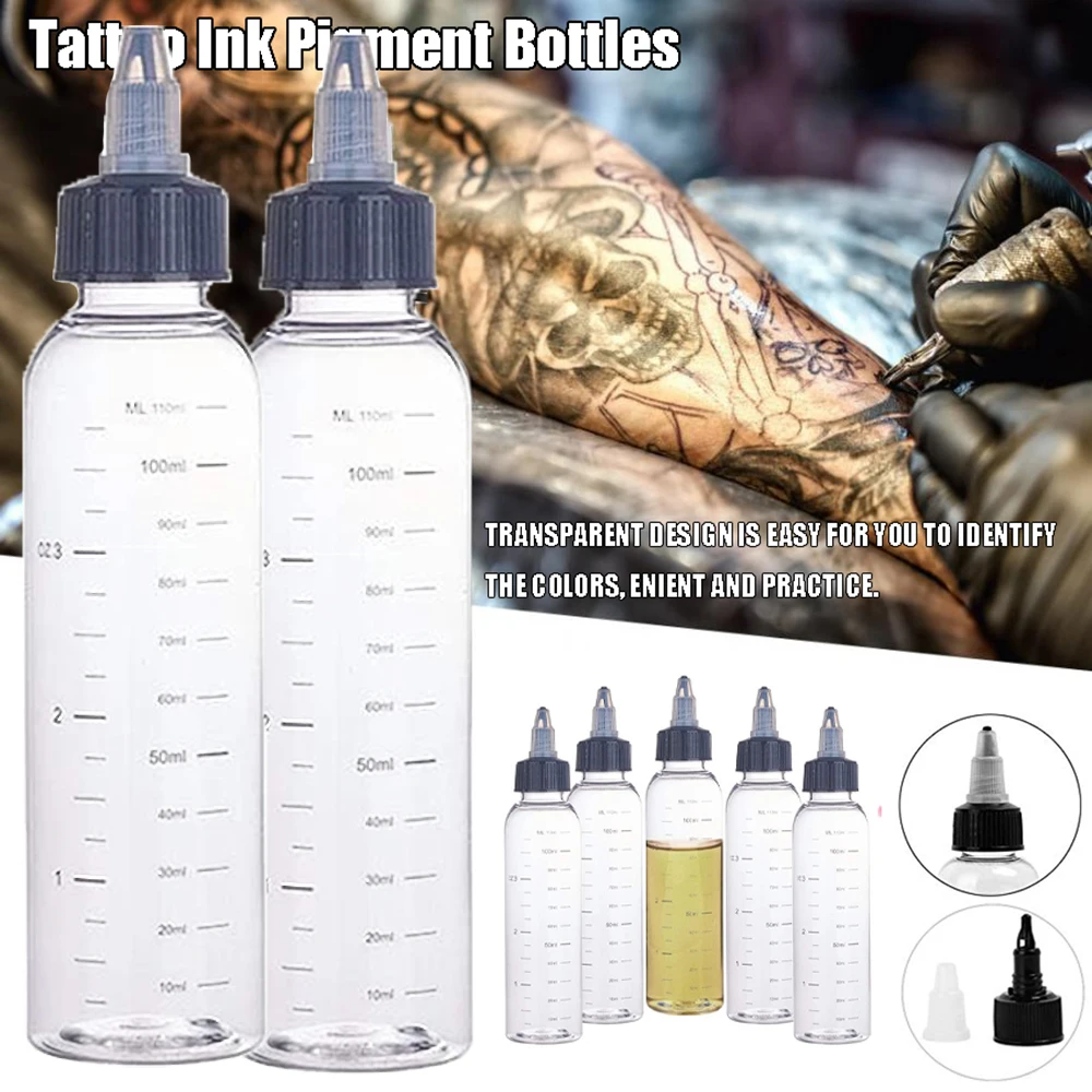 

Empty Pigment Container Squeezable Graduated Measurement Dropper Bottles Refillable Bottles Makeup Tools Tattoo Ink Bottles