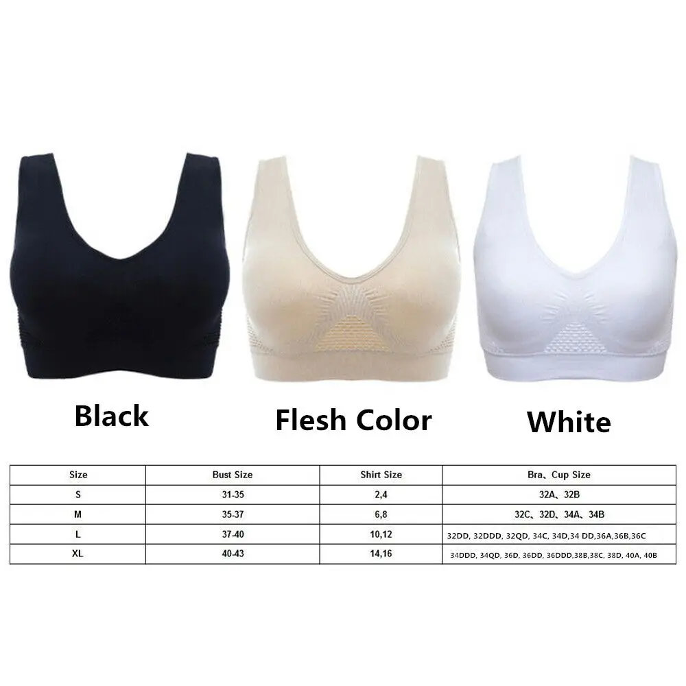 Plus Size Women Sports Bra Shockproof Breathable Wireless Push-Up Vest Bra Sports Underwear