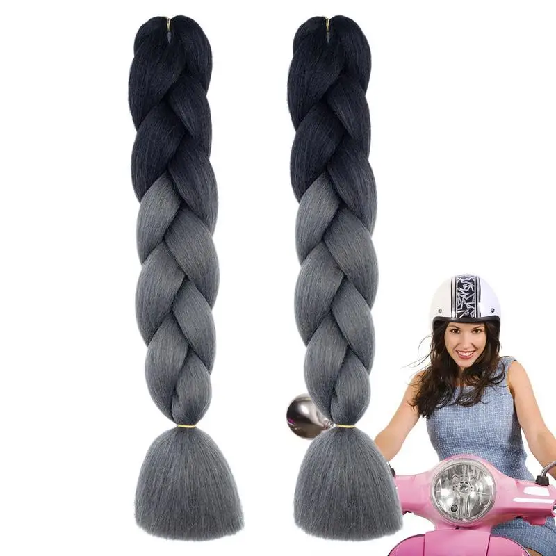 

Motorcycle Hats Braids Hair Decoration Pigtails Hair Long Helmets Braids Hair Decoration With Suction Cup For Bicycle Helmets