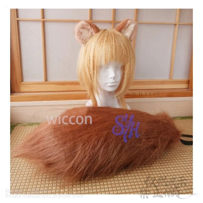 Raphtaria Rising of the cosplay Shield Hero anime clothes furry Plush animal Ears Tail kawaii Accessories Halloween Carnival Cos