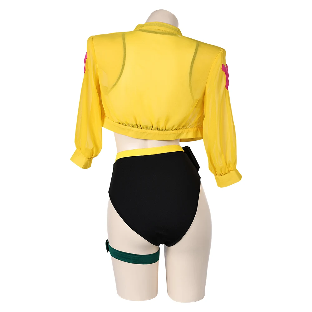 Costume da bagno Cosplay da donna Sexy Killjoy Costume da bagno estivo da donna completo giallo completo da carnevale di Halloween