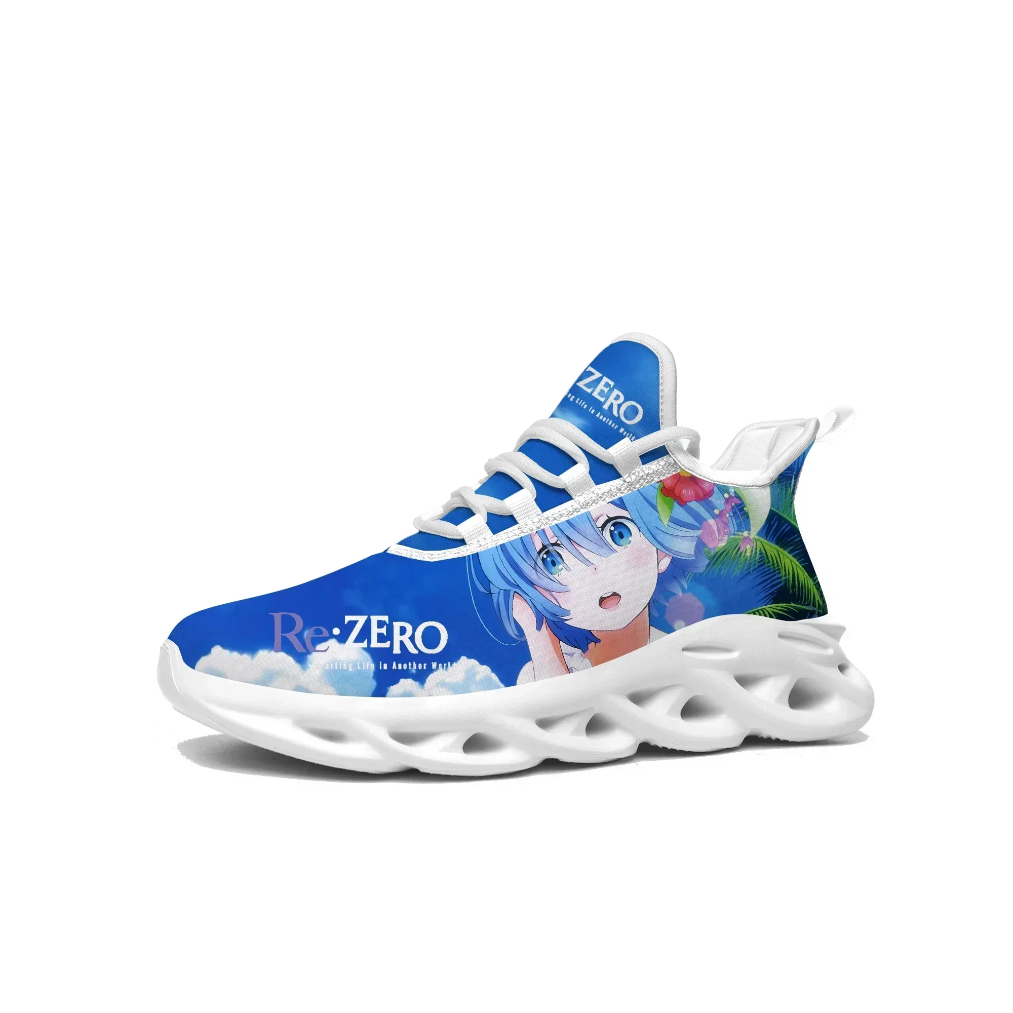 

Rem Ram Flats Sneakers Mens Womens Teenager Sports Running Shoes High Quality Re:Zero Cartoon Custom Lace Up Mesh Footwear