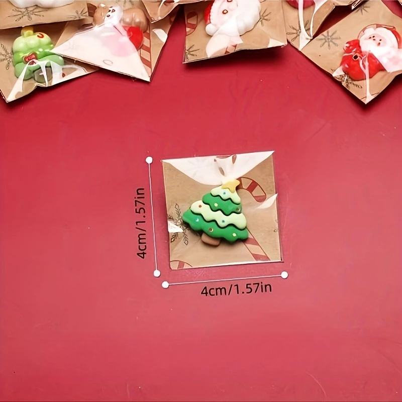 50/20pcs Mixed Resin Christmas Fridge Magnets - Santa Claus Snowmen Trees Plaid - Holiday Decorations For Fridge, Gift Wrapping