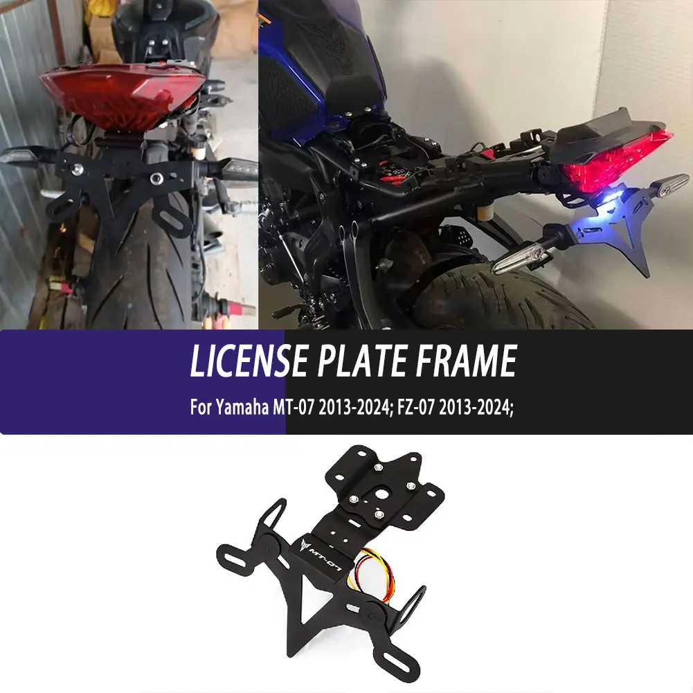

Rear Tail Tidy Fender Eliminator Kit Bracket License Plate Holder Motorcycle Parts For YAMAHA MT07 MT 07 FZ-07 2013-2024