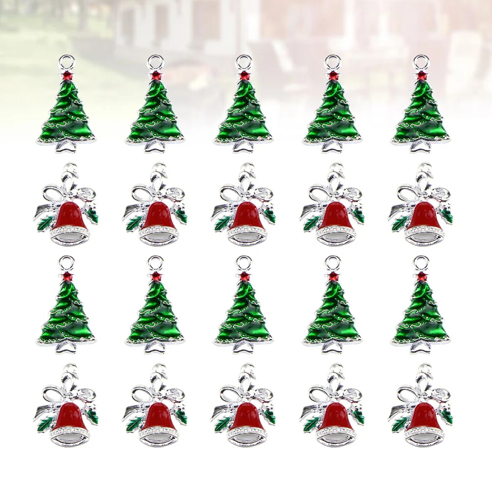 

20pcs Christmas Resin Drop Charms Alloy Pendant Set For Diy Jewelry Making Necklace Bracelet Keychain Craft Project Holiday Gift