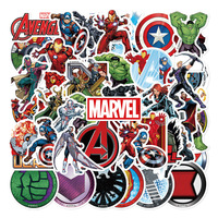 50pcs Disney Marvel Movie Avengers Heroes Assemble Stickers Waterproof Phone Laptop Luggage Guitar Notebook Decal Sticker