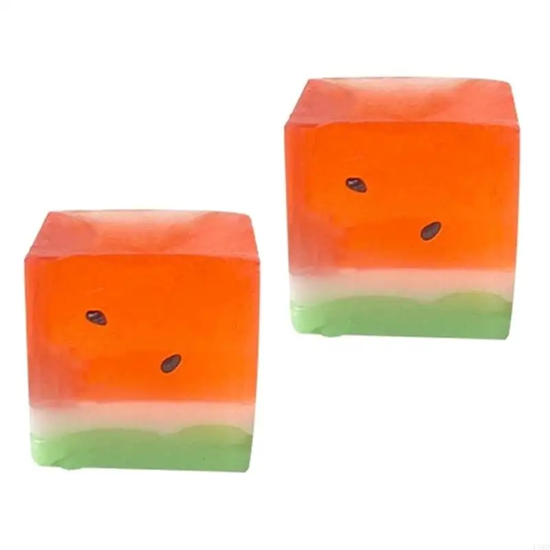 2PCSスイカアイスブロック感覚おもちゃソフトスクイーズストレスボールおもちゃのための大人の教室オフィスリラックスプレイセットL8RB