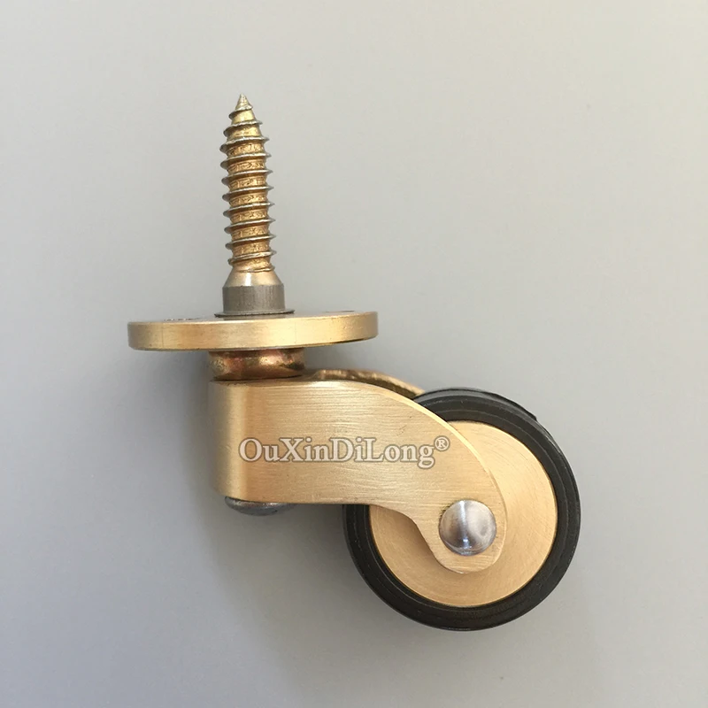 

Brand New 4PCS 1Inches Solid Brass Wheels Universal Furniture Casters Table Chair Sofa Rubber Silent Pulleys More Care for Floor