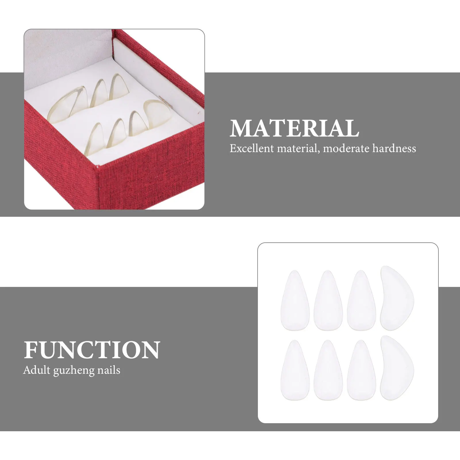 

1 set Crystal Fake Nails For Guzheng Sturdy Wear-Resistant Professional Playing Tool Clear Sound Finger Picks String Instrument