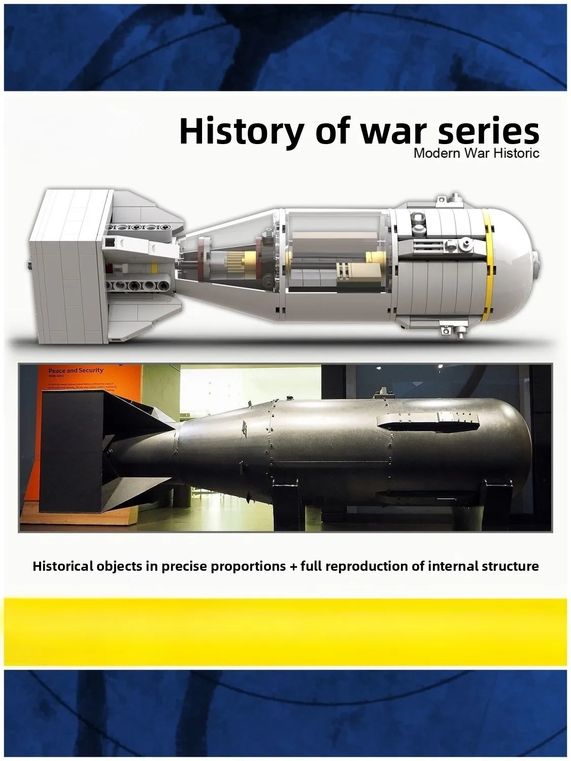 Toy Building Block World War II Hiroshima Atomic Little Boy Model, Full Built-in Historical Assembly Toy