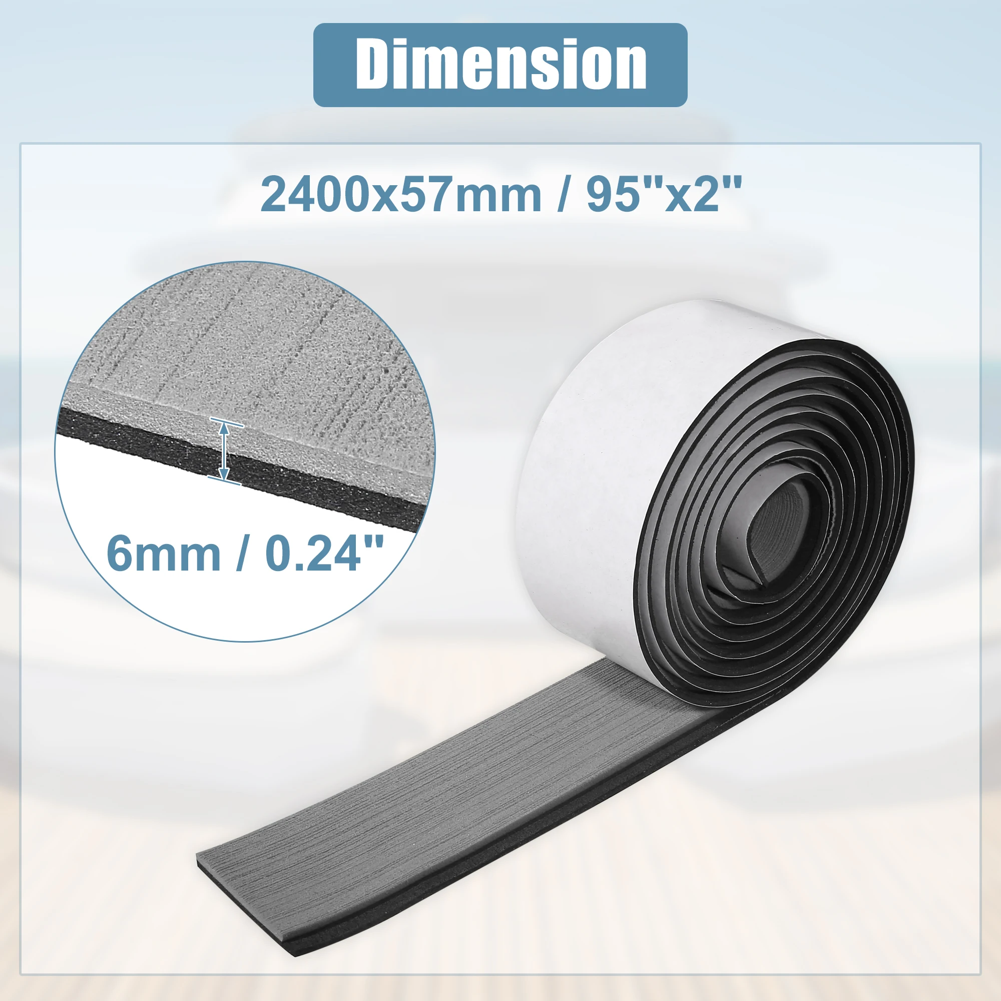 NONE X autohaux eva faux teak decking blatt matte rutsch fest selbst klebend für boot yacht marine rv boden teppich 2400x57mm x mm 6