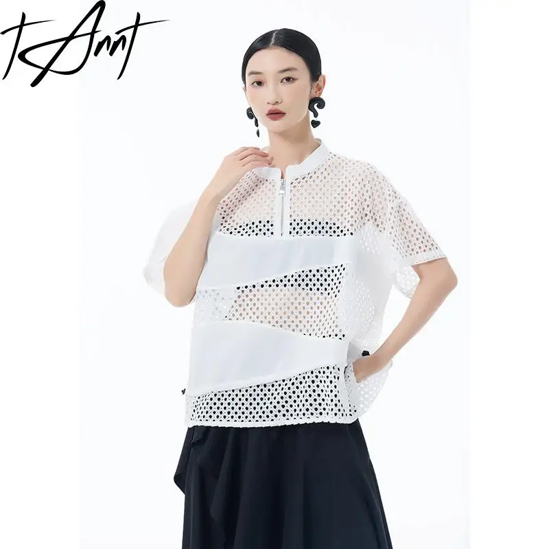 

Tannt Women Shirt Blouse Irregular Hollow Out Fashion White Blouse Tops Asymmetry Casual Summer Shirt Tops For Women 2025 New