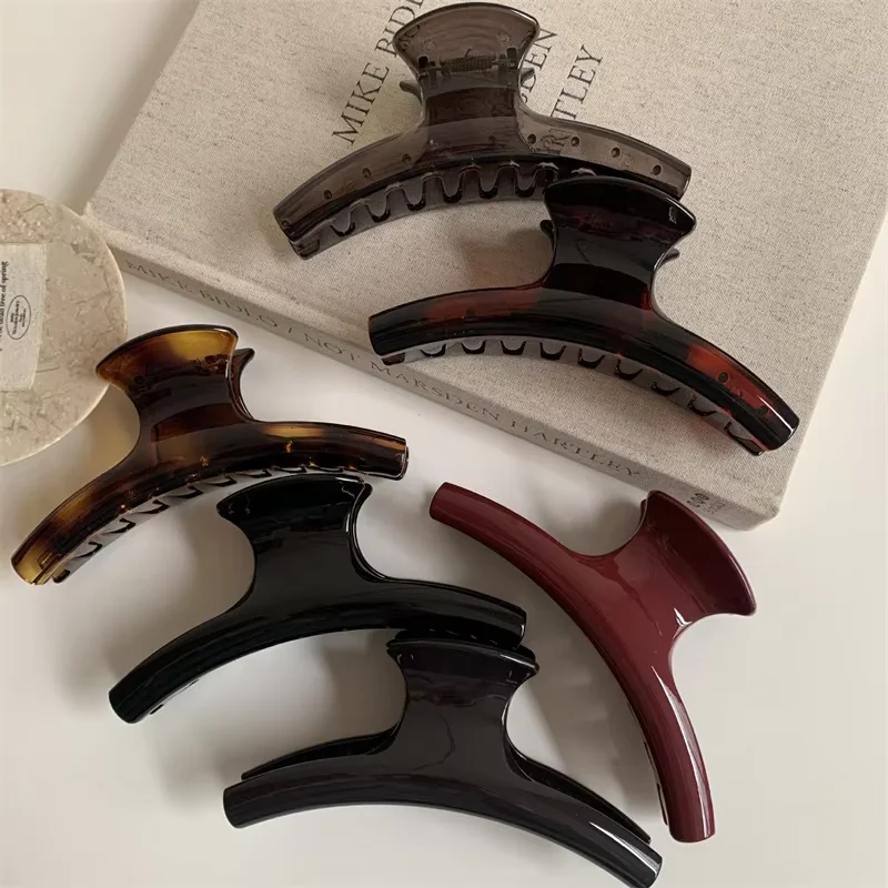 Extra große elegante Haarklammer, bogenförmig, geometrisch, Hai-Clip, Haarklemmen, greifen Sie einfache Vintage-Haar-Accessoires für Damen – Detail 3