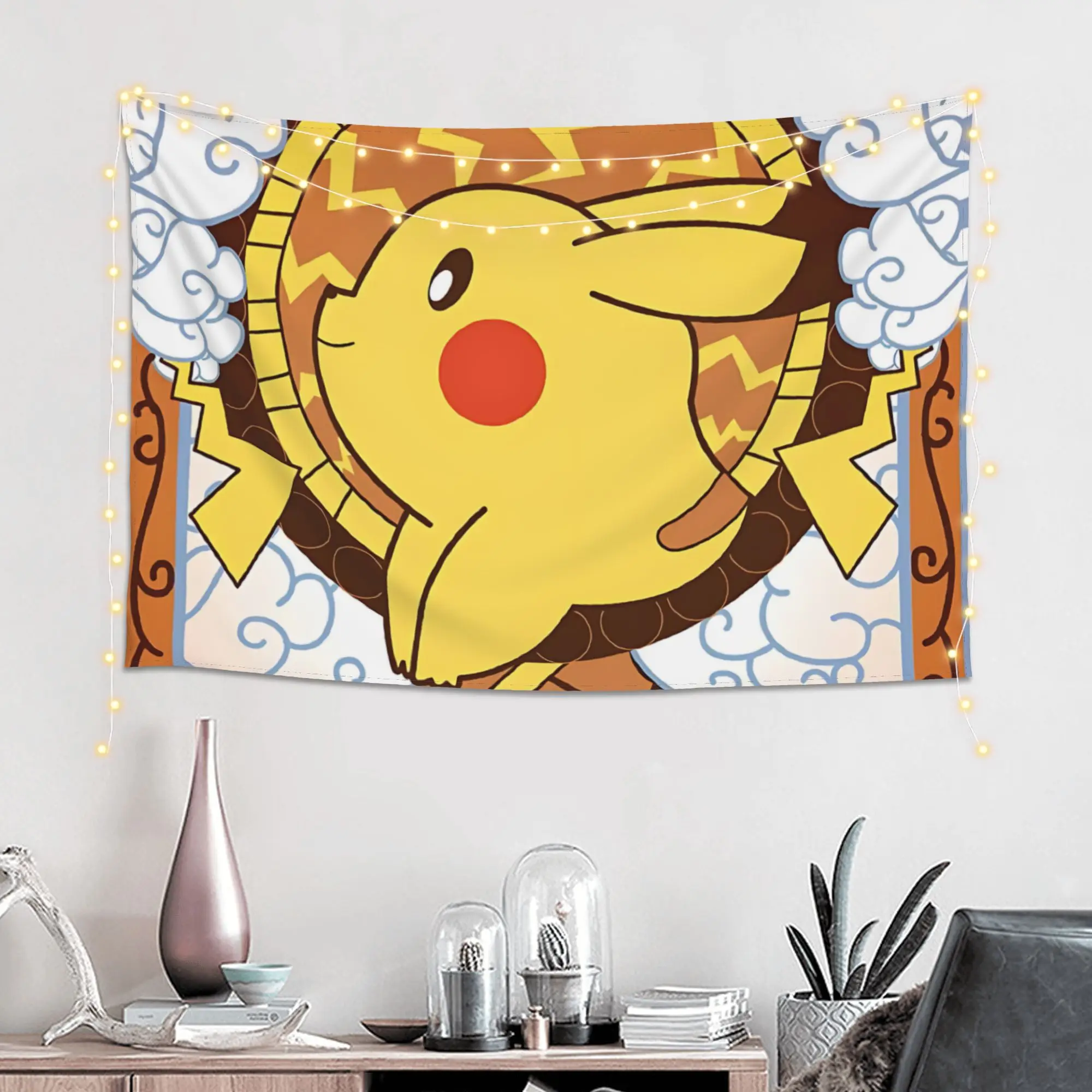 Customized Pokemon Halloween pikachu Cutecore Tapestry  Wall Hanging Blanket Tapestry Home Decor Items Wall Decorations