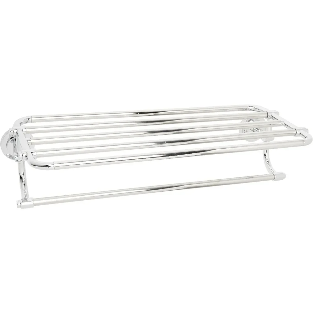 

24-Inch Wide Bathroom Hotel-Style -Towel Shelf With -Towel Bar Chrome Freight Free Accessories Holder Hardware Home