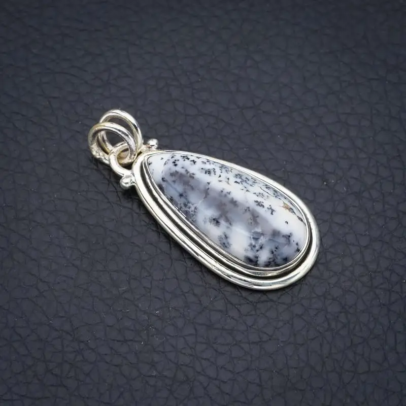 StarGems® Natural Dendritic Opal Handmade 925 Sterling Silver Pendant 1.5