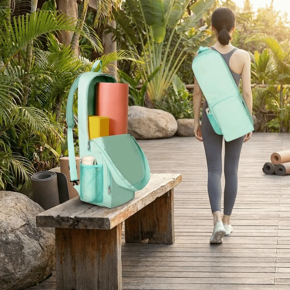 

Lightweight Yoga Mat Bag Water-Resistant Waterproof Exercise Mat Shoulder Bag Large Capacity Side Mesh Pocket Mat Carrier