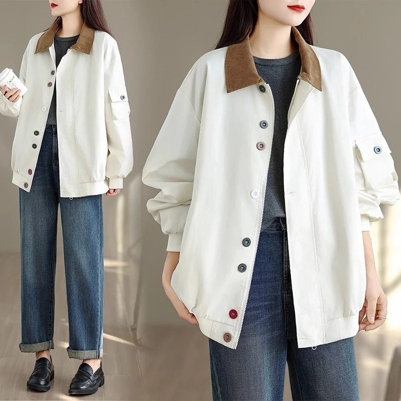 

Workwear Jacket Autumn And Winter 2025 New Korean Women Coat Loose And Versatile Design Casual Top W721