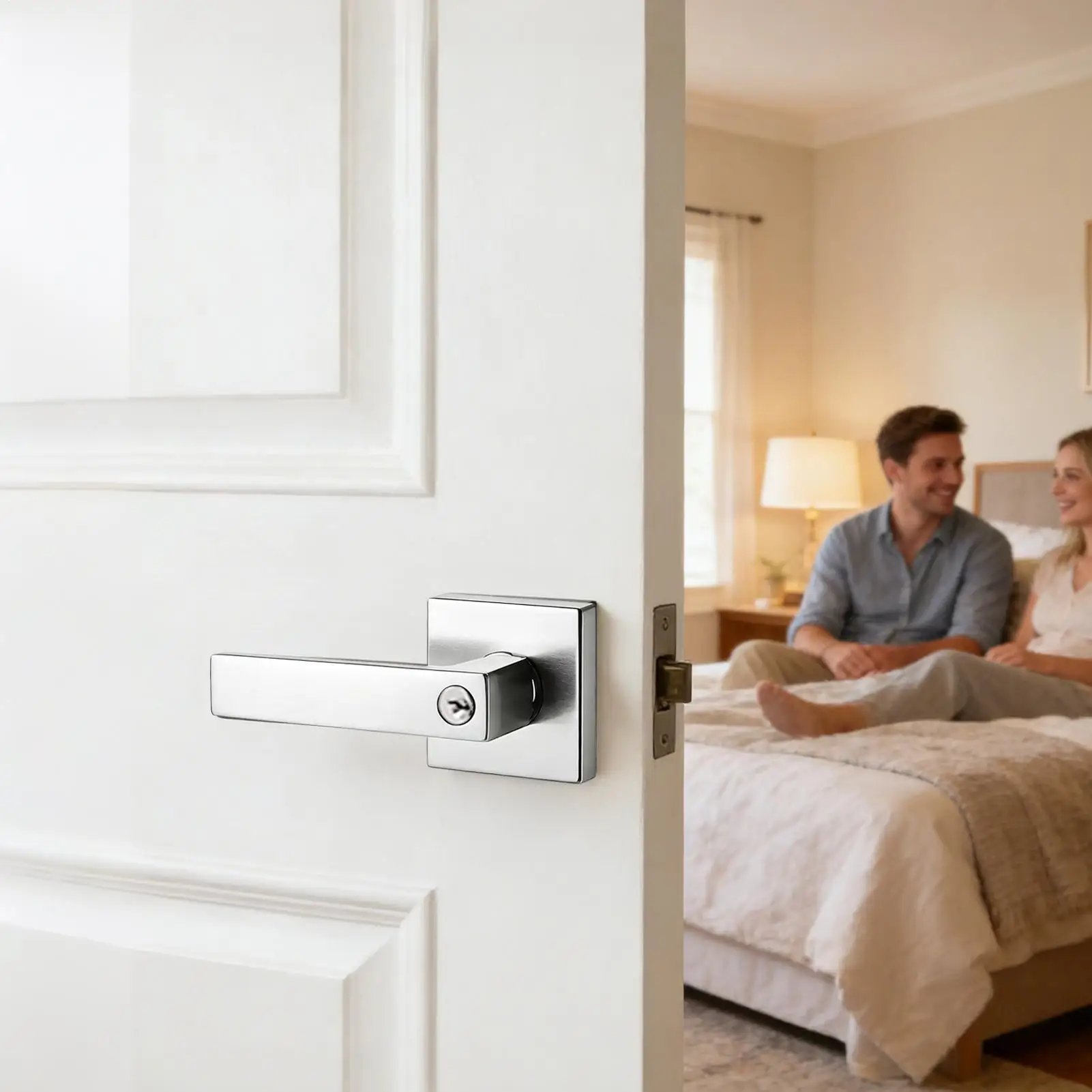 

Door Handle With Lock Interior Privacy Heavy Duty Hardware Door Lock With Handle For Bedroom Office Bathroom Safety Entry Home