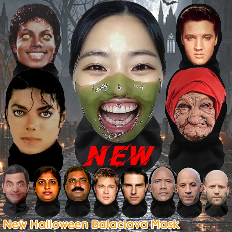 New Halloween Balaclava Mask Unisex Funny Cosplay Role Costumes Dress Up Celebrity Realistic Face Masks Headgear Party Supplies