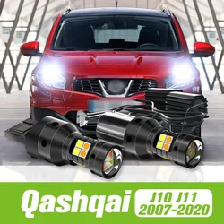 2pcs For Nissan Qashqai J10 J11 2003-2020 Dual Mode LED Turn Signal+Daytime Running Light DRL 2012 2013 2014 2015 Accessories