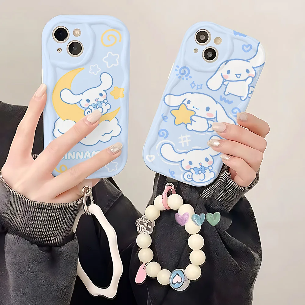 Cute Ins Cinnamoroll With Bracelet Phone Case For Samsung Galaxy M16 A56 A36 A26 A16 A35 A55 A25 A15 A54 A34 A24 A73 A53 4G 5G
