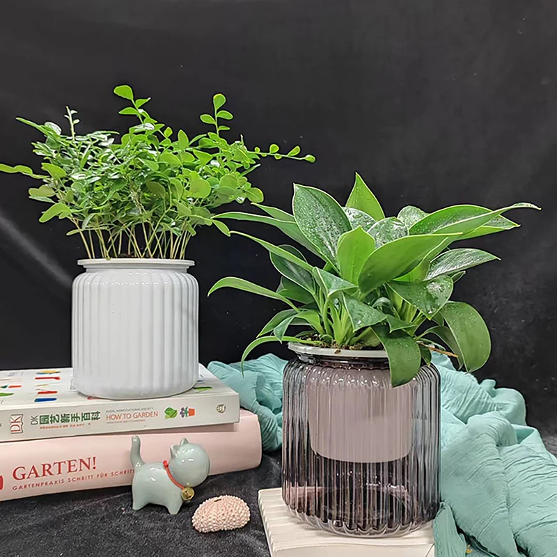 Imagem -04 - Vaso de Flores de Mesa Interior Mini Vasos de Plantador Auto Rega Plantas Hidropônicas Jardim em Casa Decoração de Bonsai Suculentas