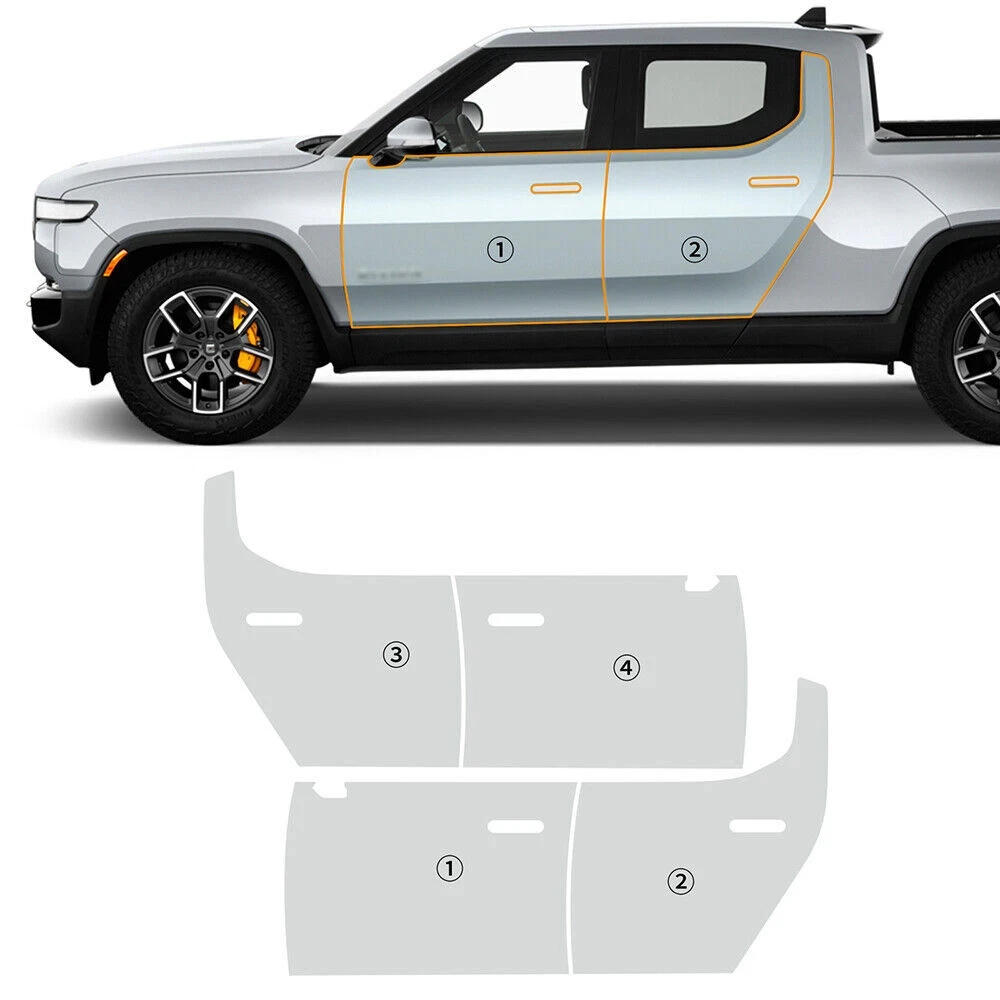 

For Rivian R1T 2021 2022 2023 TPU Bumper Door Scratch-Resistant Self-Healing Paint Protection Film Invisible Pre-cut PPF ﻿Kit