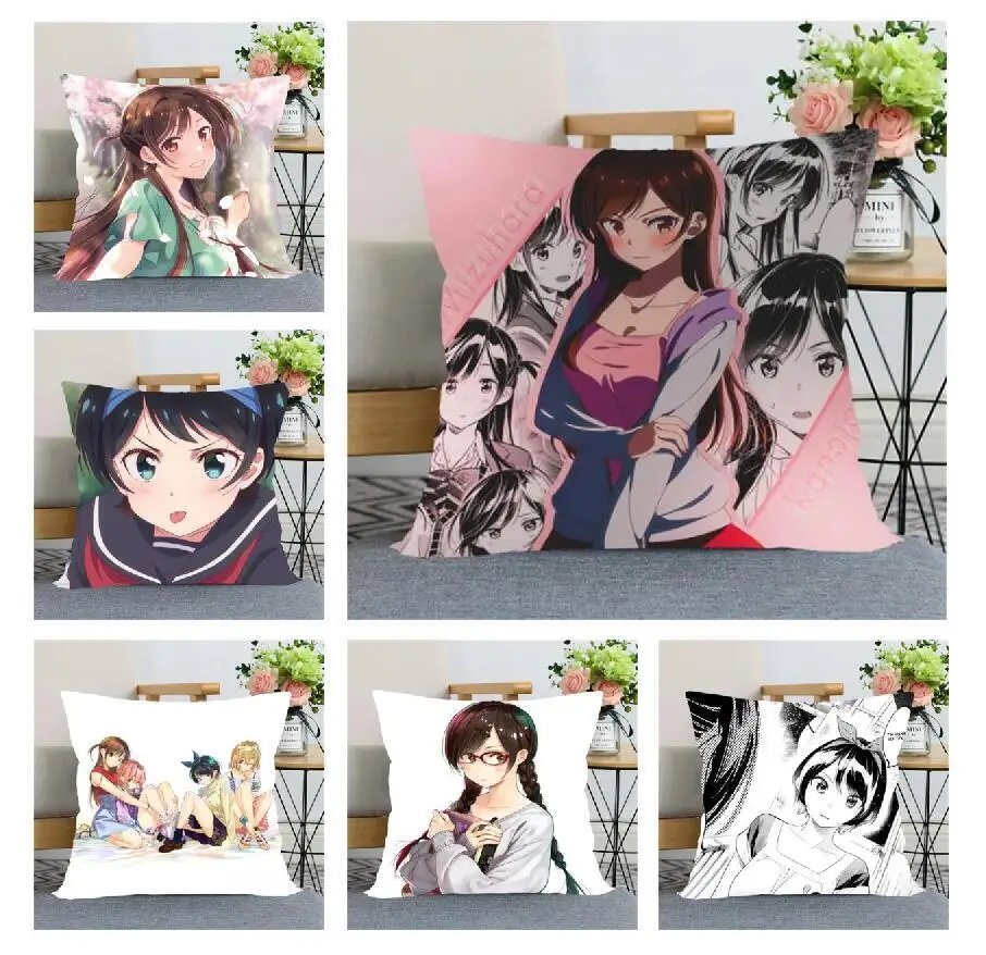 New Rent A Girlfriend Anime Pillow Cover Bedroom Home Decorative Pillow Cases