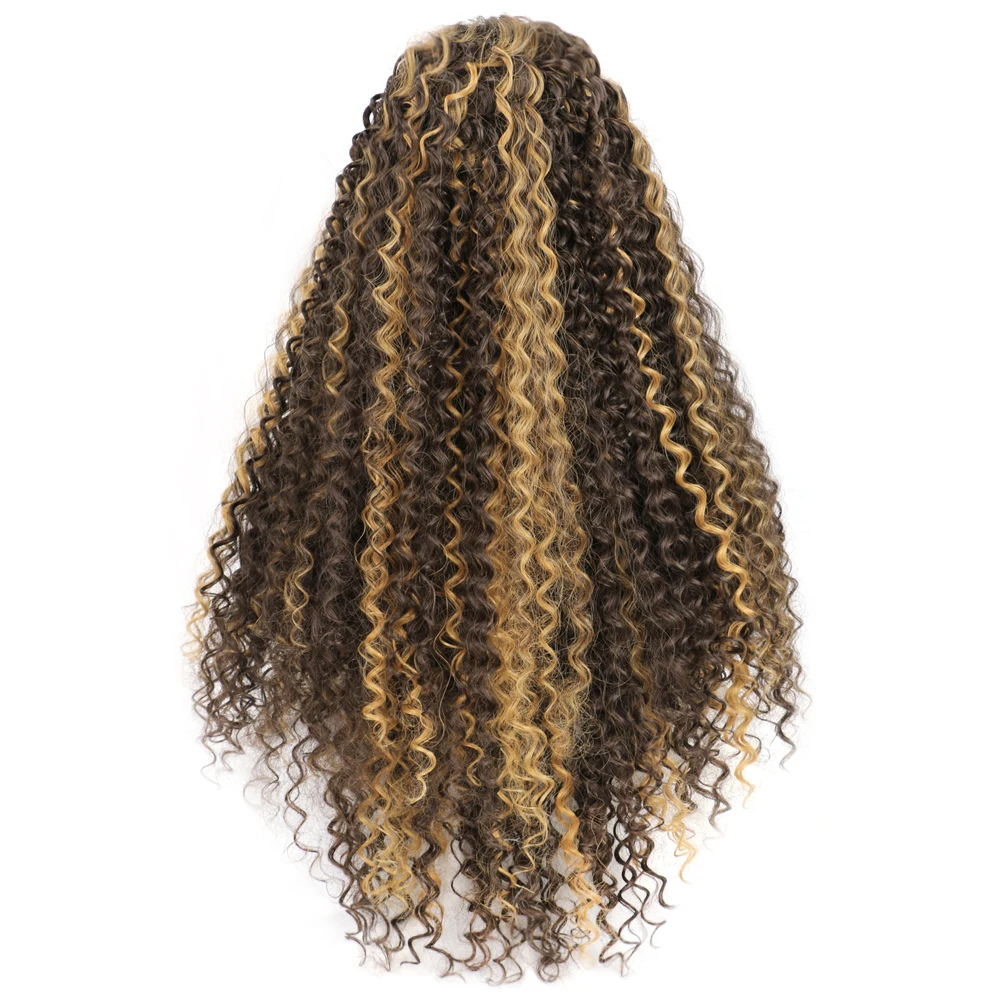 Jerry Curly Highlight Wig Synthetic Hair 16 Inch Honey Blonde U Lace Front Deep Wave Brazilian Brown Blonde Ombre Wig For Women