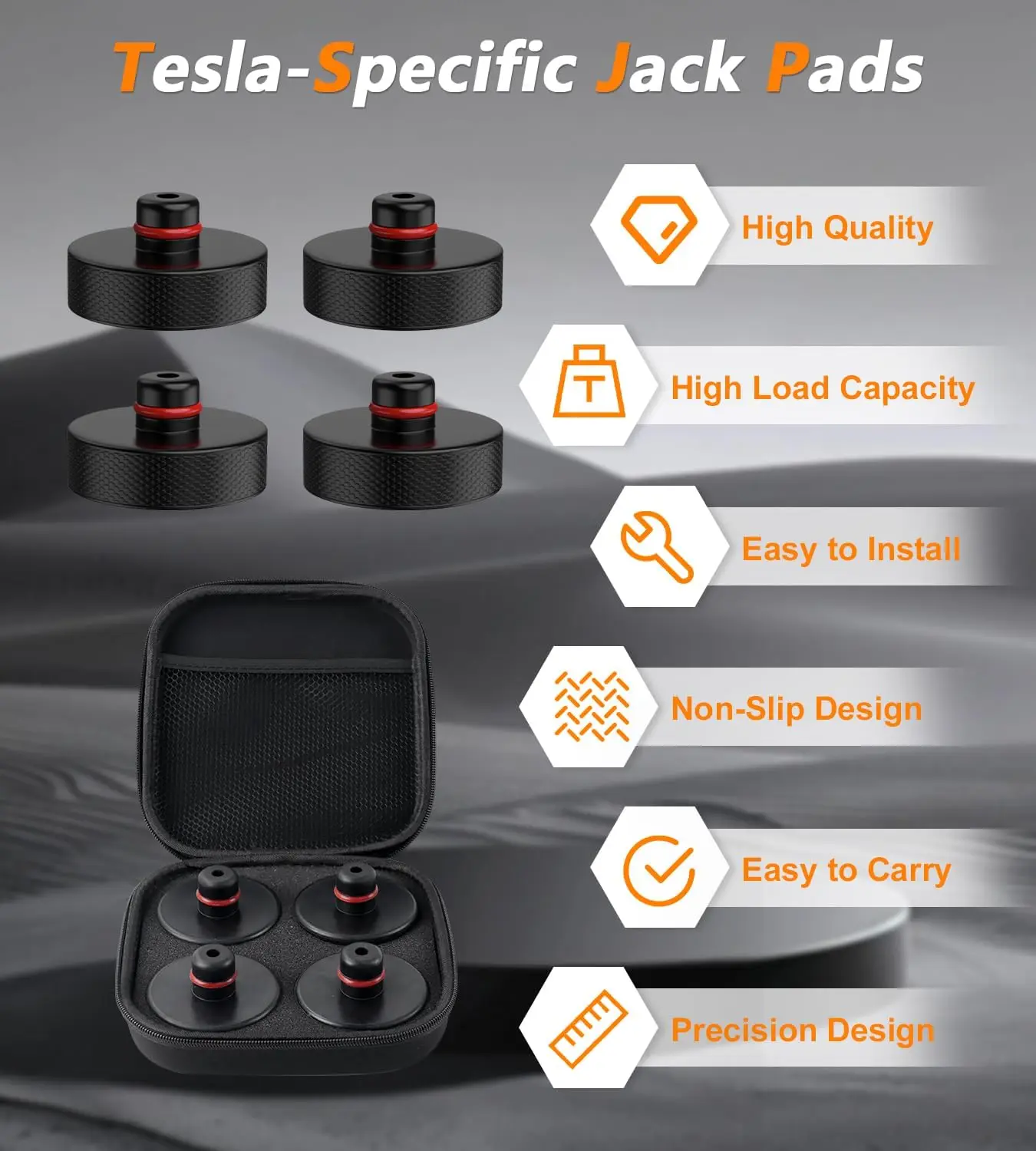 

Silicone Lifting Jack Pad for Tesla Model 3/S/X/Y 4 Pucks with Storage Case for Tesla Vehicles RepairTools 2013-2024 Accessories