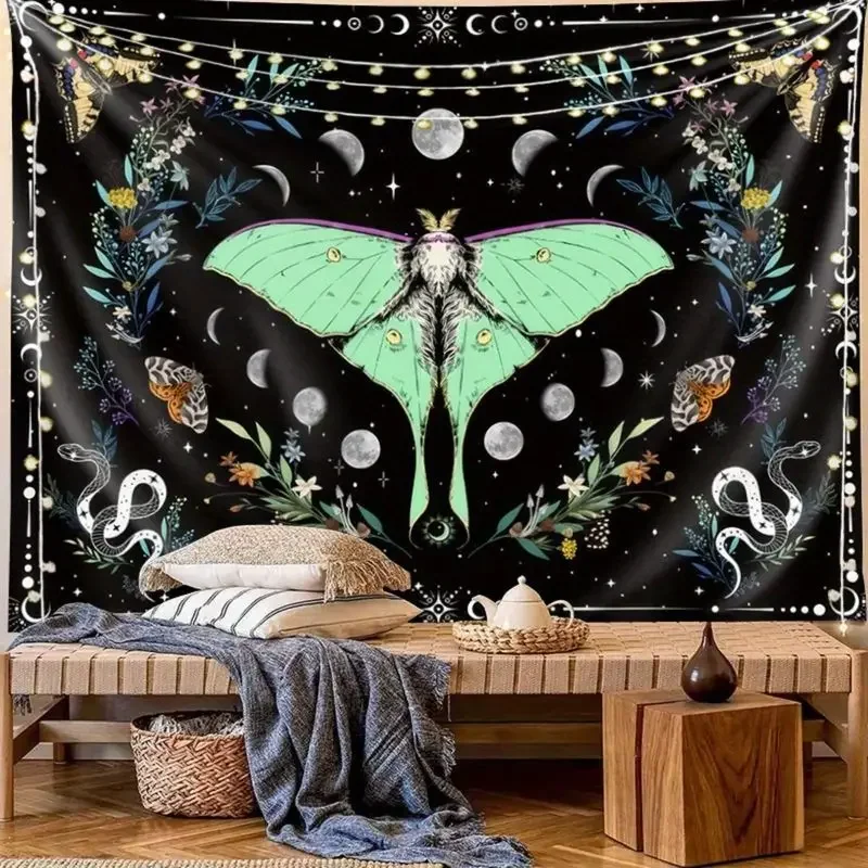 VIKAMA Illusion Galaxy Sun Tapestry, Nebula Cosmic Bohemian Wall Hanging for Bedroom Living Room Psychedelic Home Decor