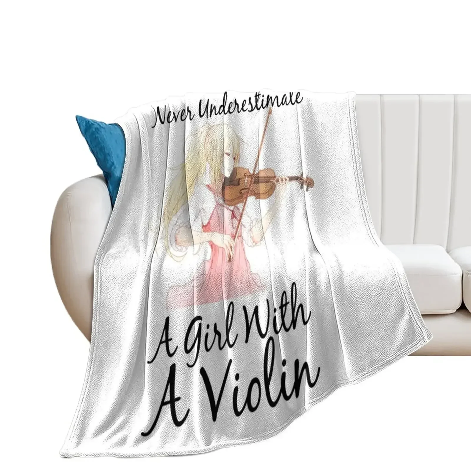 never underestimate a girl with a violin gift for girls who play violin music lovers Throw Blanket