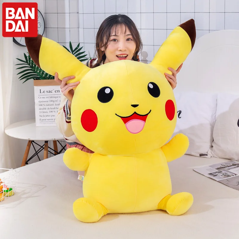 Almohada de Pikachu Kawaii de Pokémon para niños, súper suave muñeco de peluche de gran tamaño, almohada para dormir, regalo de cumpleaños