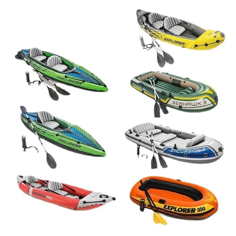 Inflatable Kayak Fishing Boat–Heavy Duty PVC Raft with Removable Skeg & Motor Mount,Portable 2-Person Kayak for River Lake Ocean - view 3
