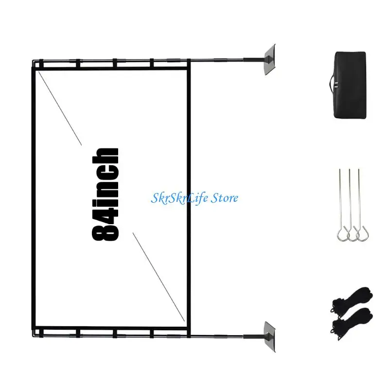 

E65E Professional Grade 16:9 Projector Screen With Robust Double Metal Leg Stand