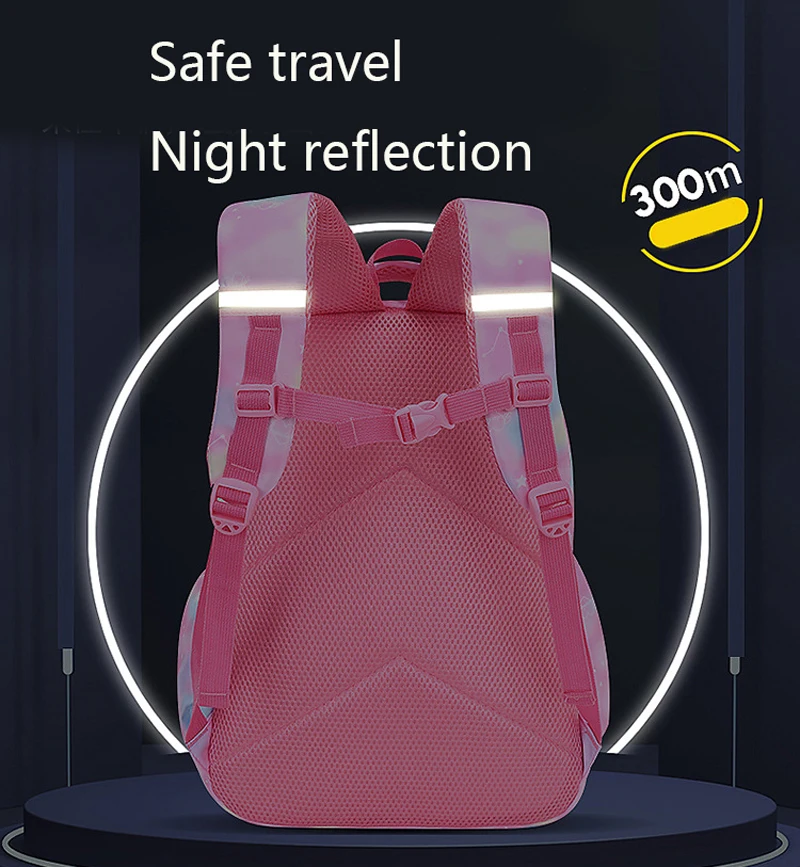 School Bag Shoulder Backpack Cloud Pattern Princess Pink Purple Blue Schoolbag Kawaii Cute Waterproof Backpack