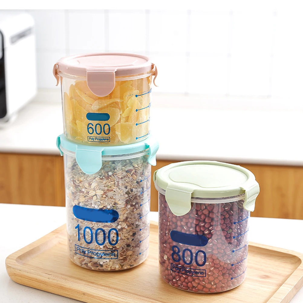 

Food Storage Jar Containers for Grain Dispenser Cereal Bottle Cereals Flour Sugar Air Tight