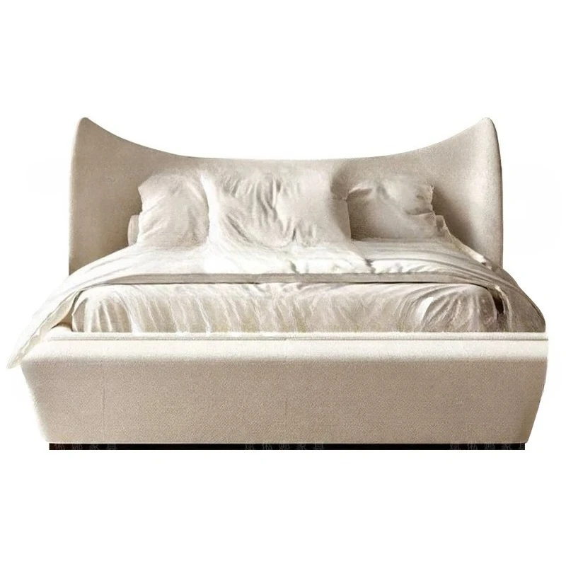 

Fabric double bed/light luxury atmospheric princess bed/soft bag high box bed/wedding bed