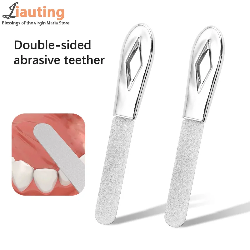 

Stainless Steel Teeth File Tooth Grinding Tools Wisdom Tooth Sandpaper Stick Dental Correction Tools Tooth Alignment Silvery