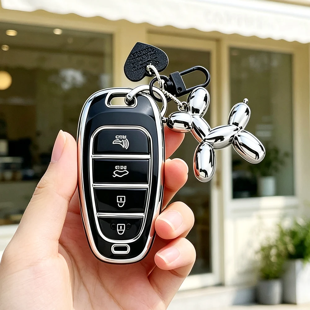 4 Buttons TPU Car Key Cover Shell Fob for Hyundai Sonata Elantra Creta Tucson Santa Fe Rena Ix35 Ix45 I10 I30 I40 Auto Key Case