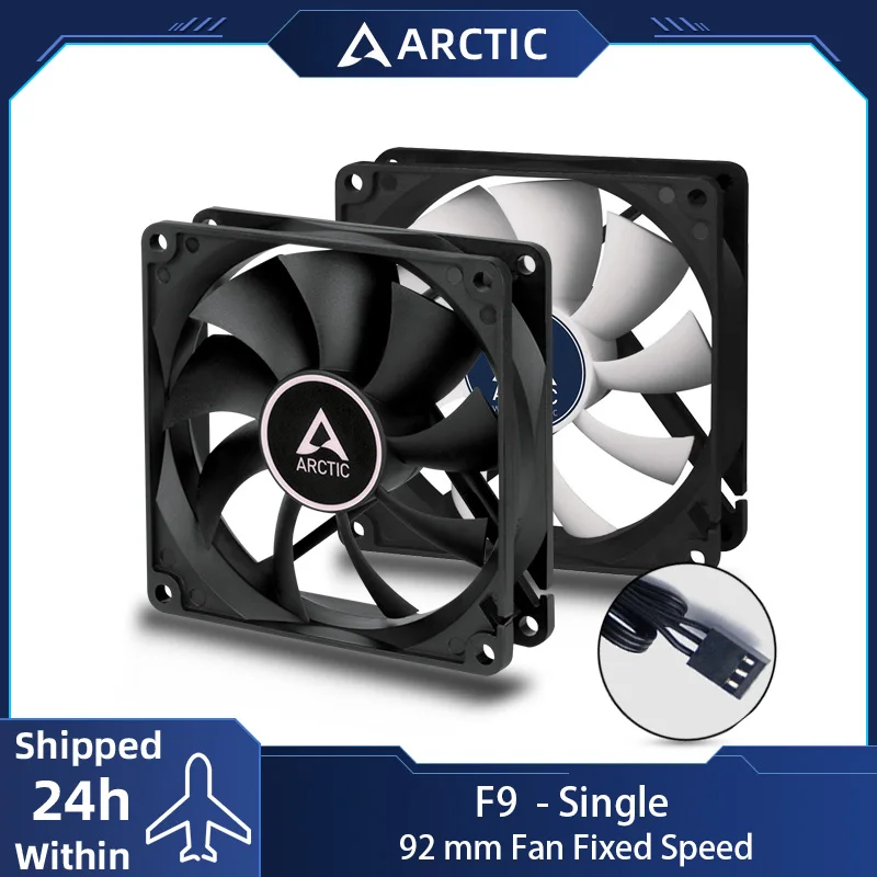 ARCTIC F9 - PC Fan, 92mm Standard Case Fan, Quiet Motor, Computer, Push- or Pull Configuration, Fan Speed: 1800 RPM